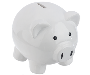 White Piggy Money Bank