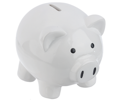 White Piggy Money Bank