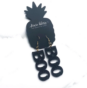 Boo Midnight Party Glitter Dangle Earrings