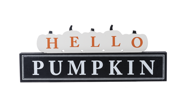 Pumpkin with Text Tabletop Sign