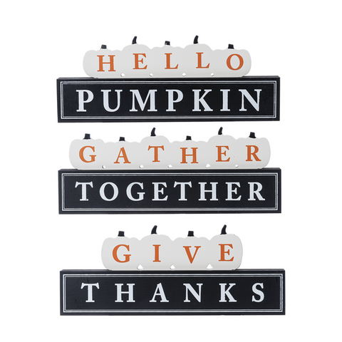 Pumpkin with Text Tabletop Sign