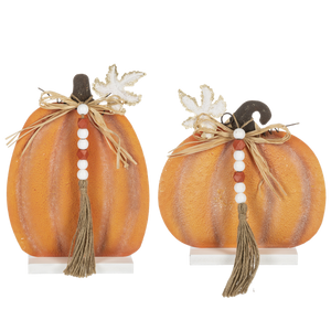 Embossed Pumpkin Sitabout with Beaded Tassel