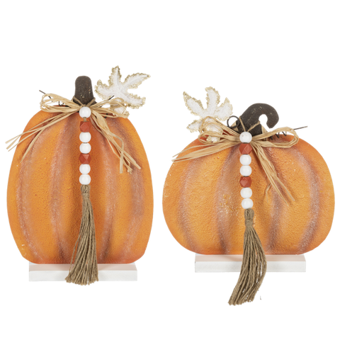 Embossed Pumpkin Sitabout with Beaded Tassel