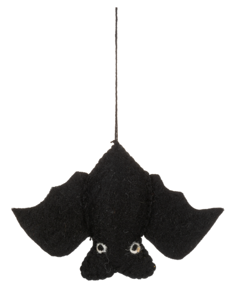 Handmade Felted Wool Bat Ornament  (2 pc. set)