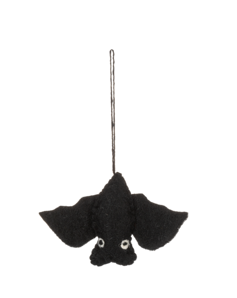 Handmade Felted Wool Bat Ornament  (2 pc. set)