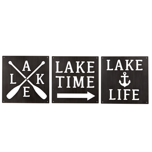 Laser Cut Lake Text Wall Decor