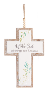 Oversized Embossed Trust & God Cross Ornament