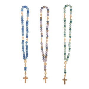 Handmade Felted Wool & Wood Beaded Rosary