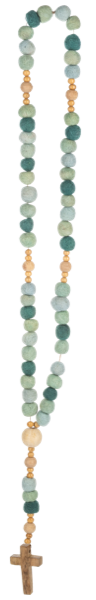 Handmade Felted Wool & Wood Beaded Rosary