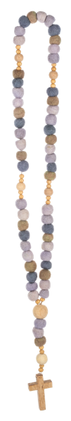 Handmade Felted Wool & Wood Beaded Rosary