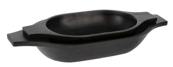 Black Dough Bowl with Handles