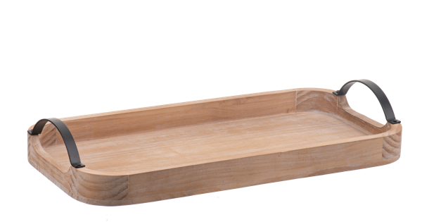 Curved Rectangle Tray with Black Handles
