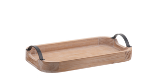 Curved Rectangle Tray with Black Handles