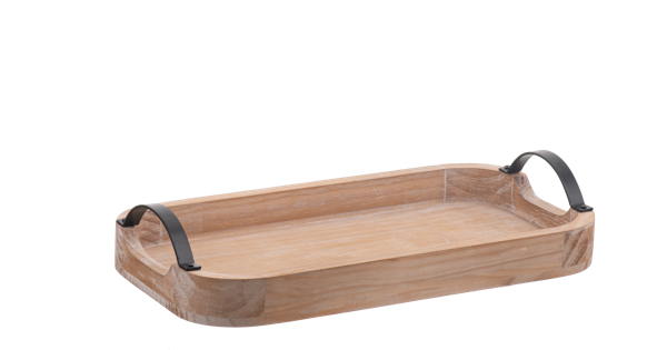Curved Rectangle Tray with Black Handles