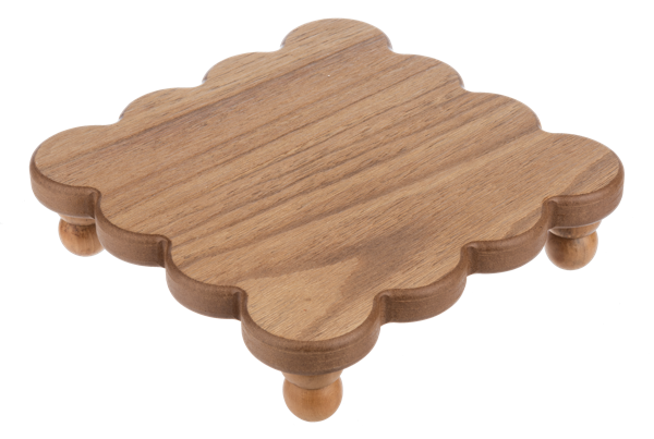 Decorative Scallop Edge Tray with Feet