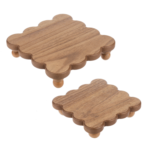 Decorative Scallop Edge Tray with Feet