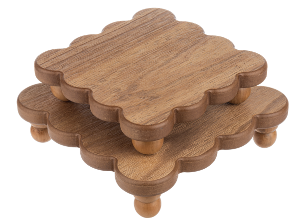 Decorative Scallop Edge Tray with Feet