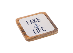 Square Lake Text Serving Tray