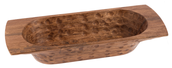 Walnut Finish Dough Bowl with Handles