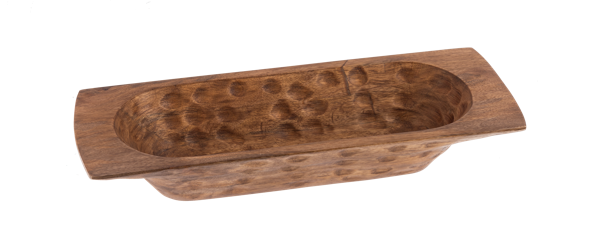 Walnut Finish Dough Bowl with Handles