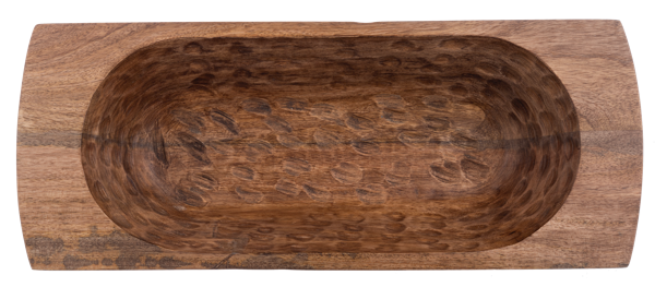 Walnut Finish Dough Bowl with Handles
