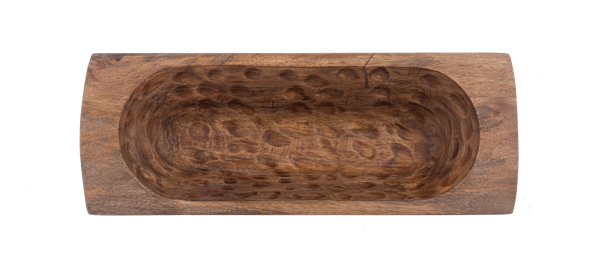 Walnut Finish Dough Bowl with Handles