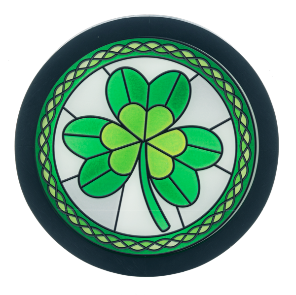 Irish Blessing & Shamrock Faux Stained-Glass Wall Decor