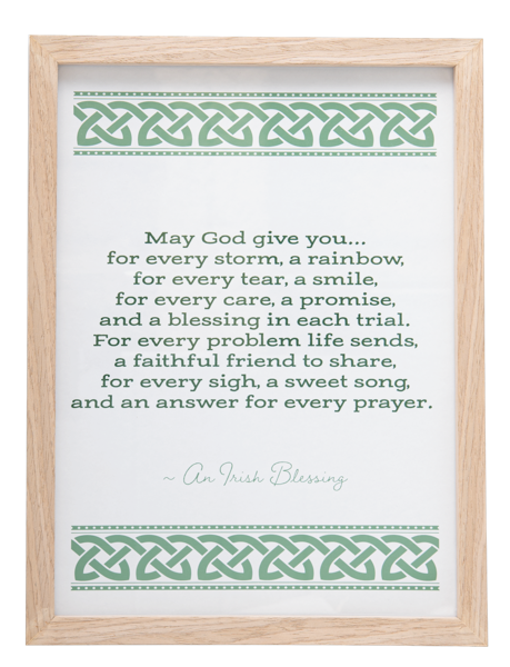 Framed Irish Blessing Wall Decor