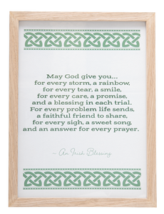 Framed Irish Blessing Wall Decor