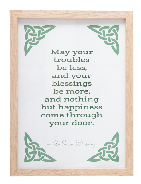 Framed Irish Blessing Wall Decor