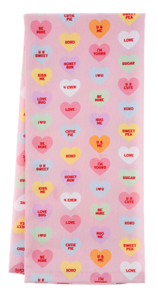 Candy Heart Tea Towel
