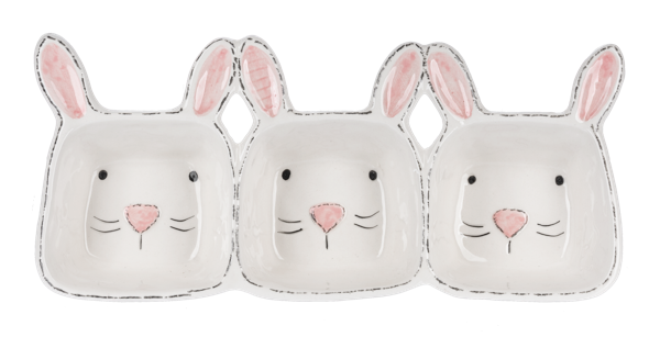 Rabbit Triple Serving Dish