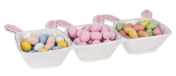 Rabbit Triple Serving Dish