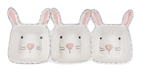 Rabbit Triple Serving Dish