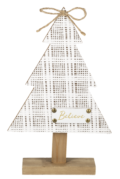Natural Woven Textured Tree with Holiday Text