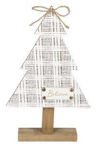 Natural Woven Textured Tree with Holiday Text