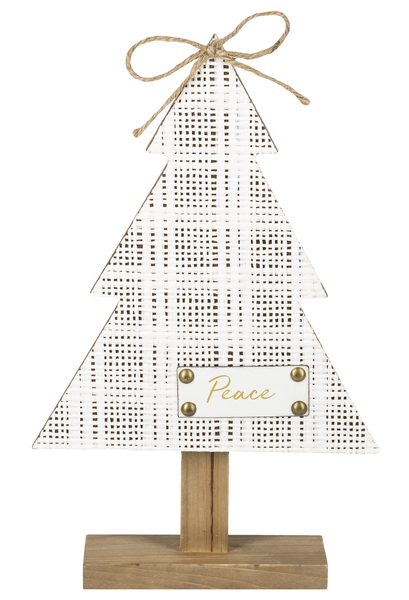 Natural Woven Textured Tree with Holiday Text