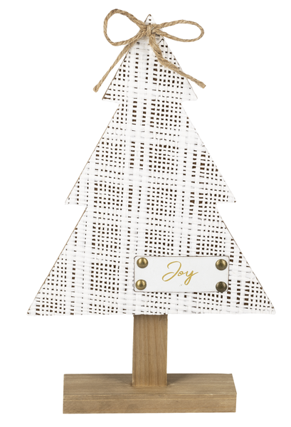 Natural Woven Textured Tree with Holiday Text