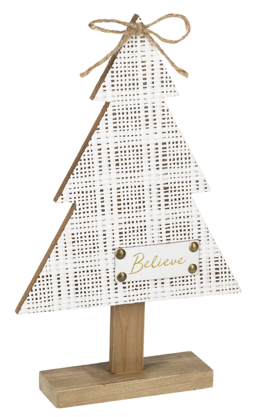 Natural Woven Textured Tree with Holiday Text