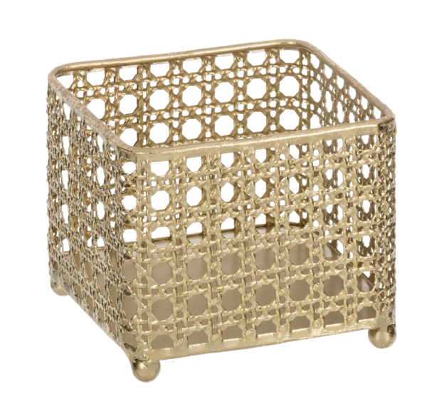 Metallic Woven Mini Planter Basket