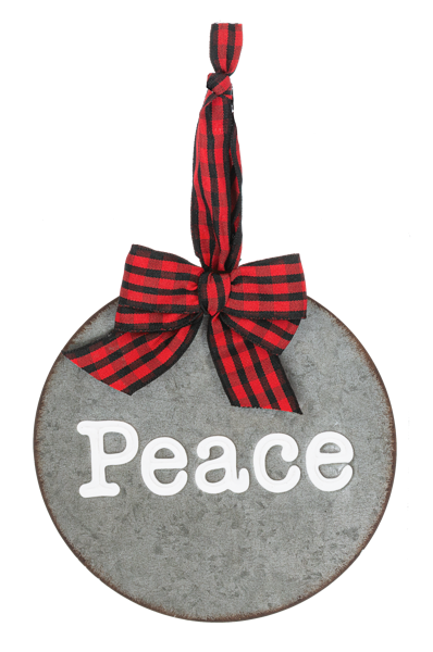 Round Embossed Text Ornament