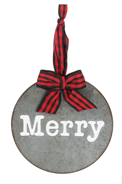 Round Embossed Text Ornament