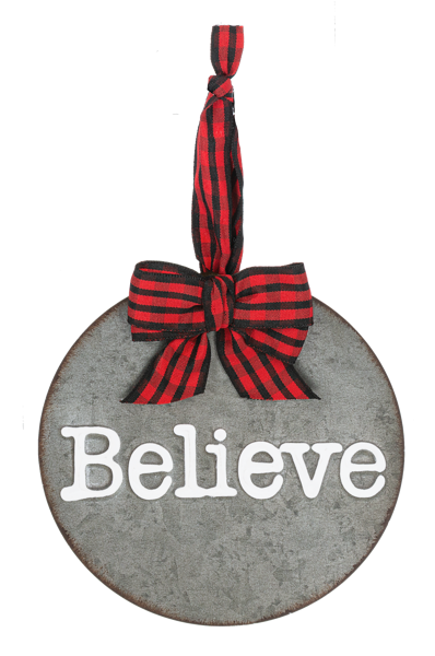 Round Embossed Text Ornament