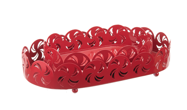 Laser Cut Peppermint Oval Tray