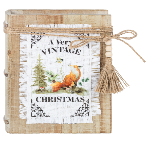 Wooden Christmas Book Figurines with Woodland Animals