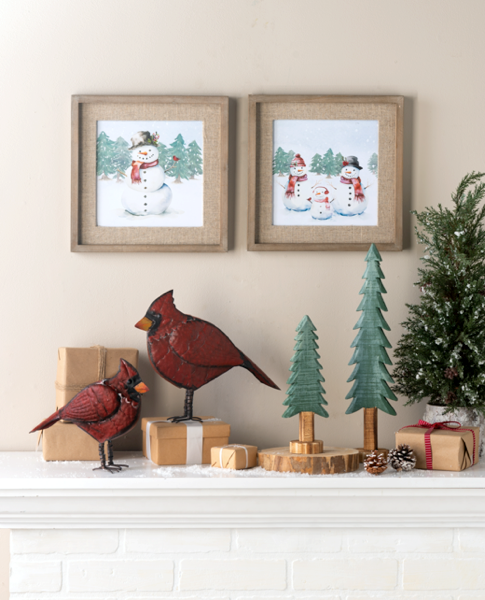Snowman Wall Decor with Linen Matte