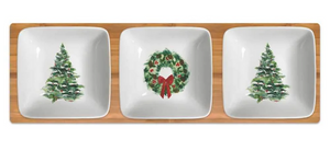 Winter Tree & Wreath Dipping Dish Set