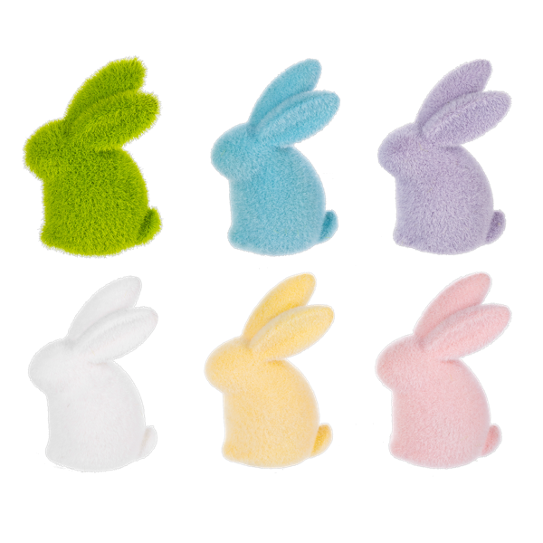 Flocked Bunny Figurines