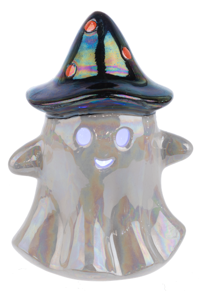 Iridescent Light Up Ghost Figurines