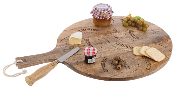 Charcuterie Map Set with Board, Cheese Knife and Towel